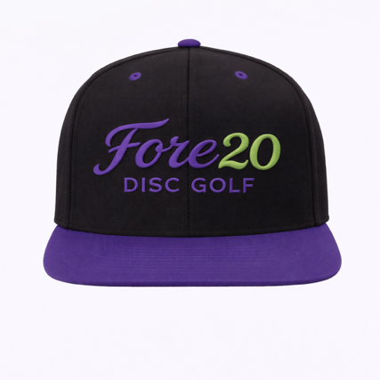 FORE20 Disc Golf Flat Bill Snapback – Purp Edition