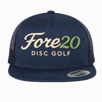 FORE20 Disc Golf Flat Bill Snapback W/ Mesh Back